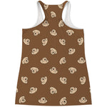 Happy Labrador Retriever Pattern Print Women's Racerback Tank Top