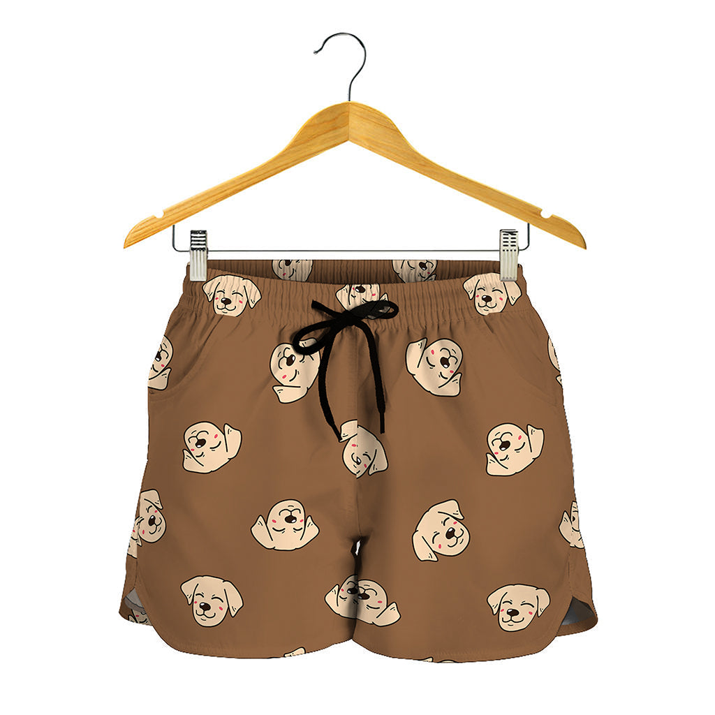 Happy Labrador Retriever Pattern Print Women's Shorts