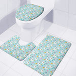 Happy Llama And Cactus Pattern Print 3 Piece Bath Mat Set