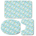 Happy Llama And Cactus Pattern Print 3 Piece Bath Mat Set