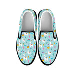 Happy Llama And Cactus Pattern Print Black Slip On Shoes