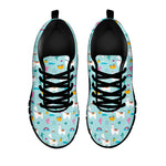 Happy Llama And Cactus Pattern Print Black Sneakers