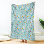 Happy Llama And Cactus Pattern Print Blanket