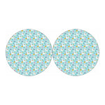 Happy Llama And Cactus Pattern Print Car Coasters