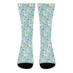 Happy Llama And Cactus Pattern Print Crew Socks