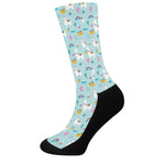 Happy Llama And Cactus Pattern Print Crew Socks
