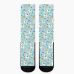 Happy Llama And Cactus Pattern Print Crew Socks