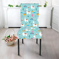 Happy Llama And Cactus Pattern Print Dining Chair Slipcover