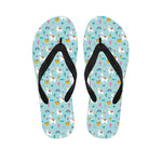 Happy Llama And Cactus Pattern Print Flip Flops