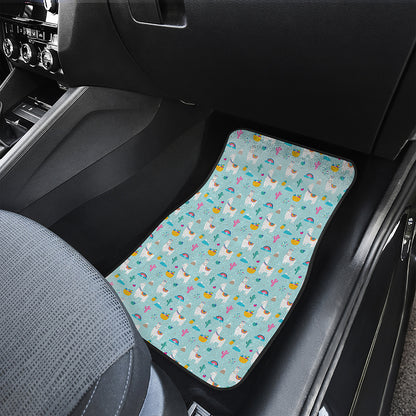 Happy Llama And Cactus Pattern Print Front and Back Car Floor Mats