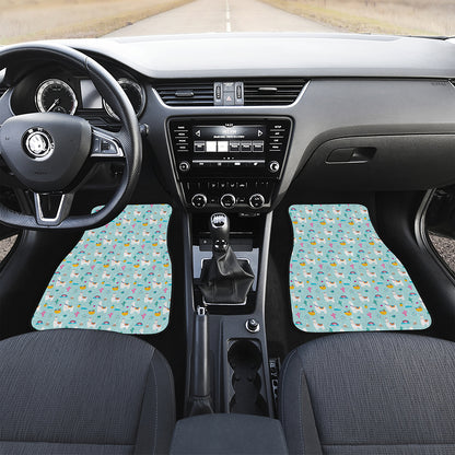 Happy Llama And Cactus Pattern Print Front Car Floor Mats