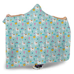 Happy Llama And Cactus Pattern Print Hooded Blanket