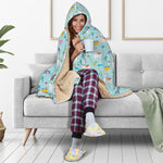 Happy Llama And Cactus Pattern Print Hooded Blanket