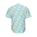 Happy Llama And Cactus Pattern Print Men's Baseball Jersey