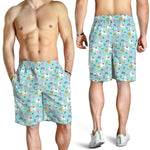 Happy Llama And Cactus Pattern Print Men's Shorts