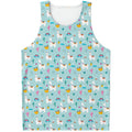 Happy Llama And Cactus Pattern Print Men's Tank Top