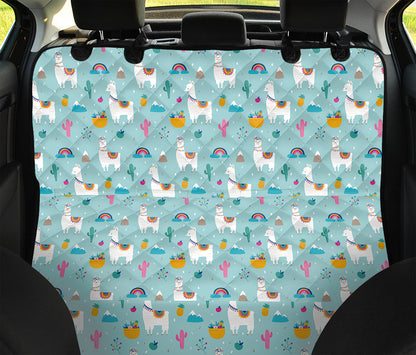 Happy Llama And Cactus Pattern Print Pet Car Back Seat Cover