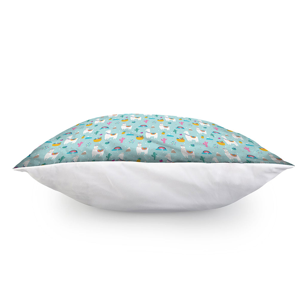Happy Llama And Cactus Pattern Print Pillow Cover