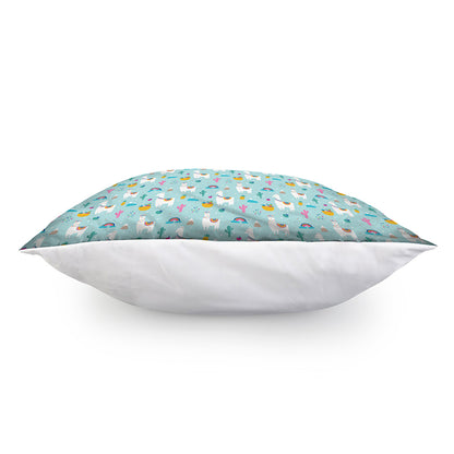 Happy Llama And Cactus Pattern Print Pillow Cover