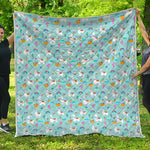 Happy Llama And Cactus Pattern Print Quilt