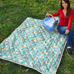 Happy Llama And Cactus Pattern Print Quilt