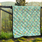 Happy Llama And Cactus Pattern Print Quilt