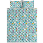 Happy Llama And Cactus Pattern Print Quilt Bed Set
