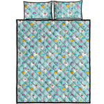 Happy Llama And Cactus Pattern Print Quilt Bed Set
