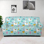 Happy Llama And Cactus Pattern Print Sofa Cover