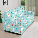 Happy Llama And Cactus Pattern Print Sofa Cover