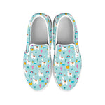 Happy Llama And Cactus Pattern Print White Slip On Shoes