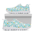 Happy Llama And Cactus Pattern Print White Running Shoes