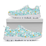 Happy Llama And Cactus Pattern Print White Sneakers