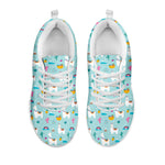 Happy Llama And Cactus Pattern Print White Sneakers