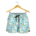 Happy Llama And Cactus Pattern Print Women's Shorts