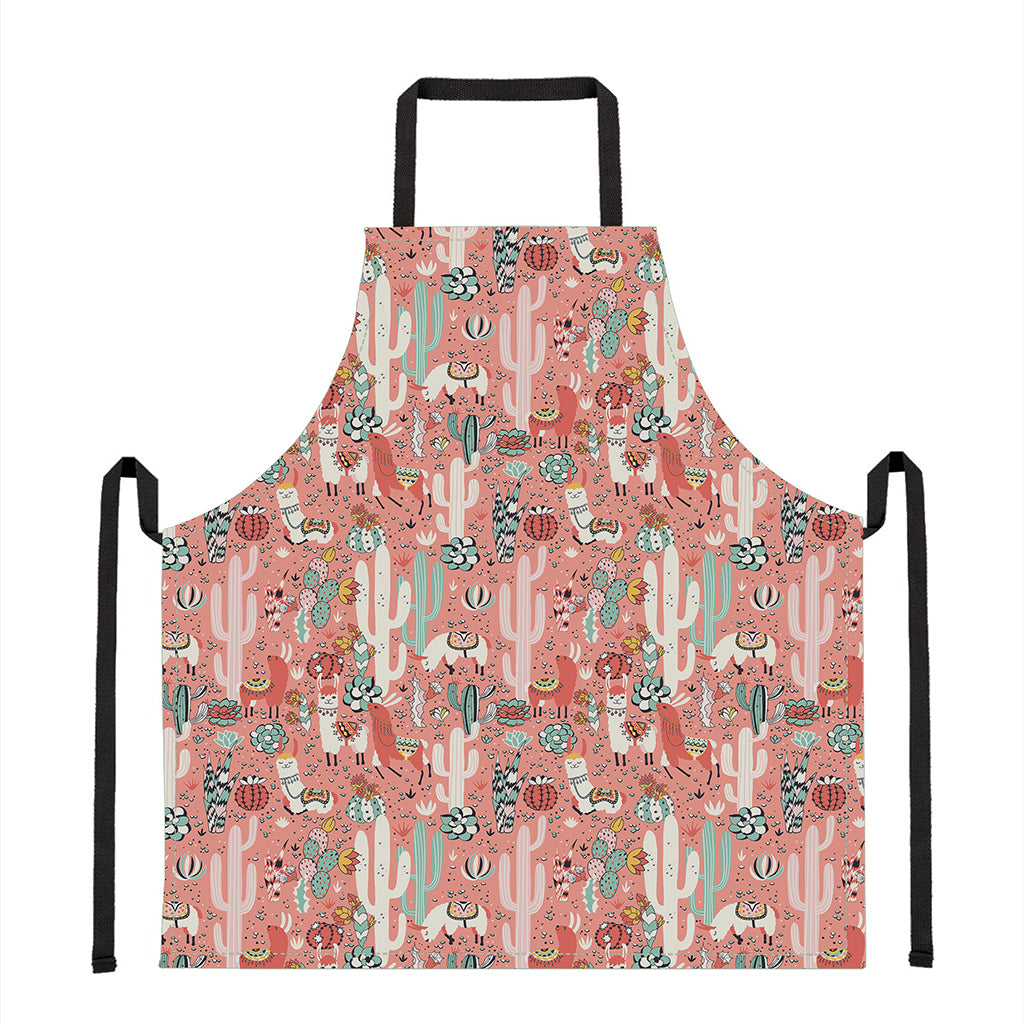 Happy Llama Pattern Print Apron