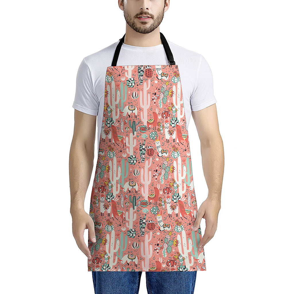 Happy Llama Pattern Print Apron