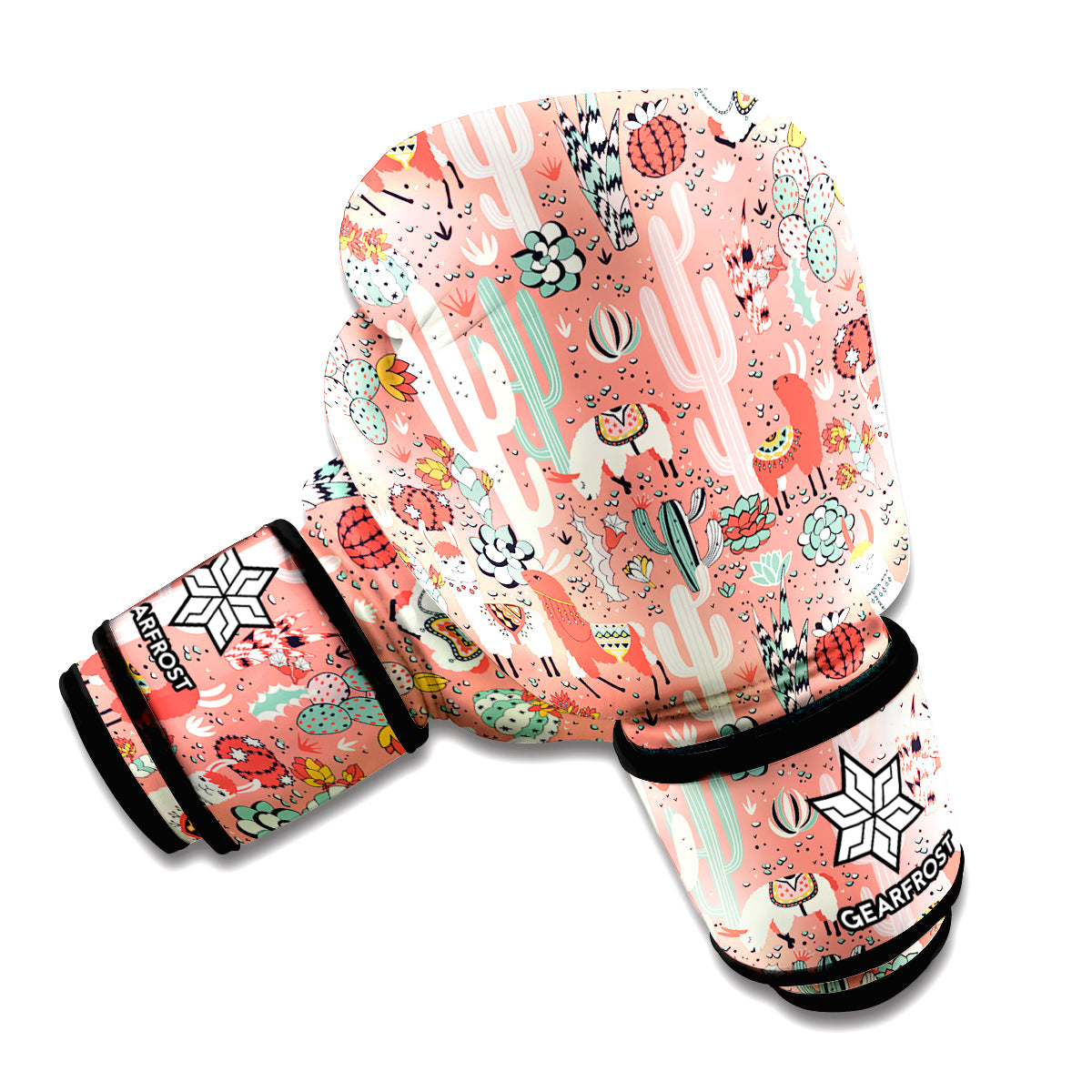 Happy Llama Pattern Print Boxing Gloves