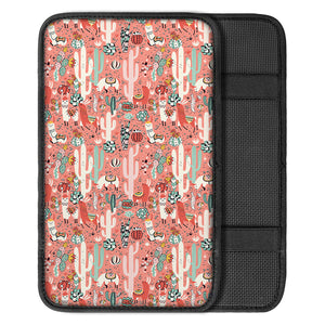 Happy Llama Pattern Print Car Center Console Cover