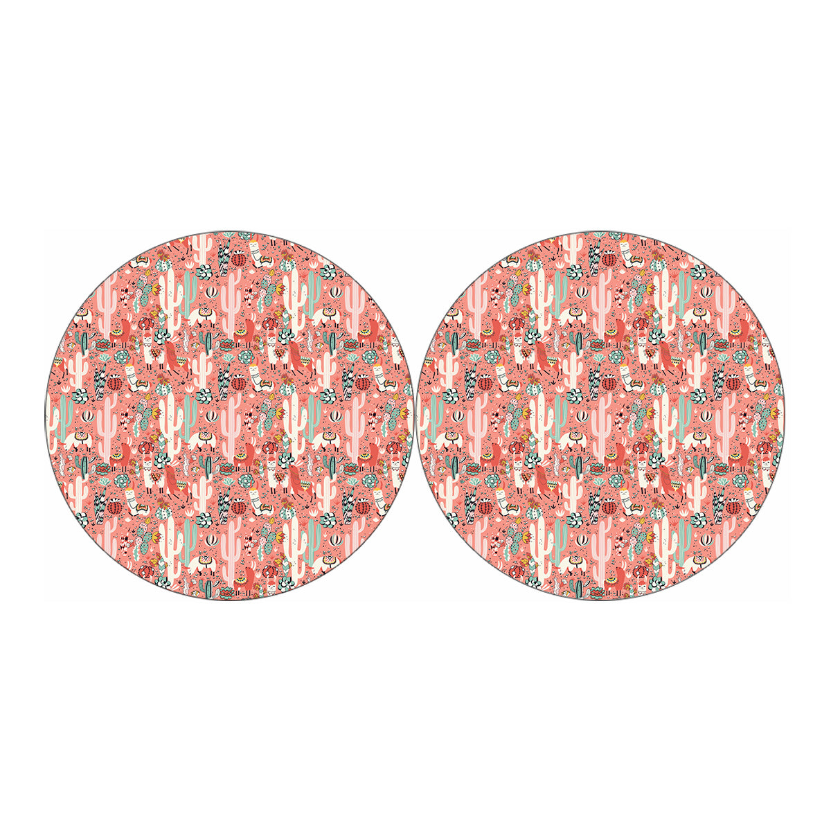 Happy Llama Pattern Print Car Coasters