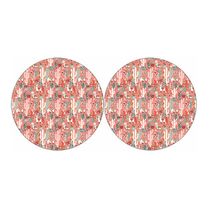 Happy Llama Pattern Print Car Coasters