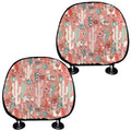 Happy Llama Pattern Print Car Headrest Covers