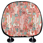 Happy Llama Pattern Print Car Headrest Covers