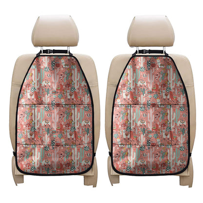 Happy Llama Pattern Print Car Seat Organizers