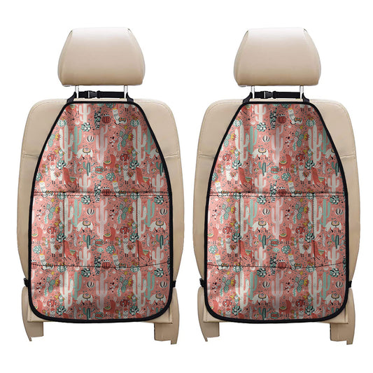 Happy Llama Pattern Print Car Seat Organizers