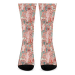 Happy Llama Pattern Print Crew Socks