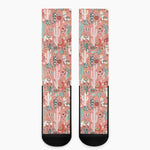Happy Llama Pattern Print Crew Socks