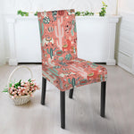 Happy Llama Pattern Print Dining Chair Slipcover