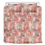 Happy Llama Pattern Print Duvet Cover Bedding Set