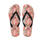 Happy Llama Pattern Print Flip Flops
